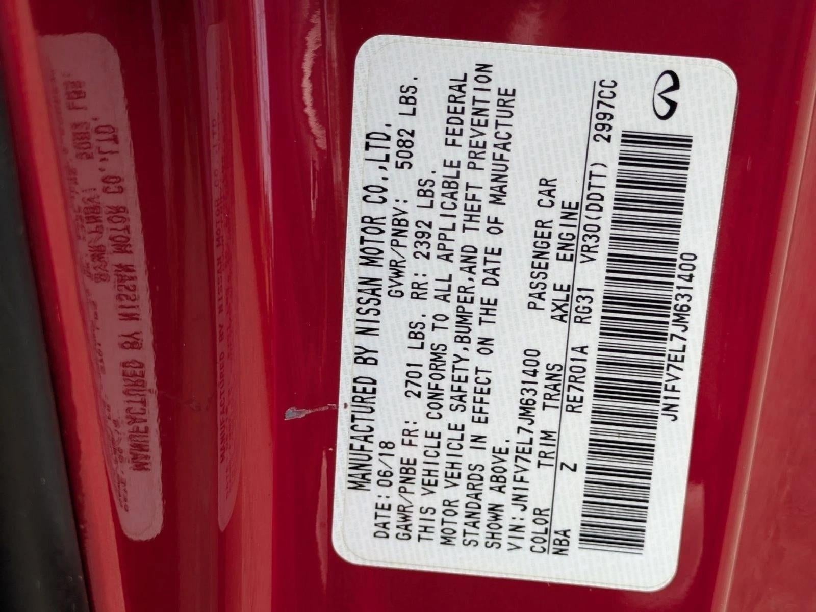 2018 INFINITI Q60 RED SPORT 400 AWD