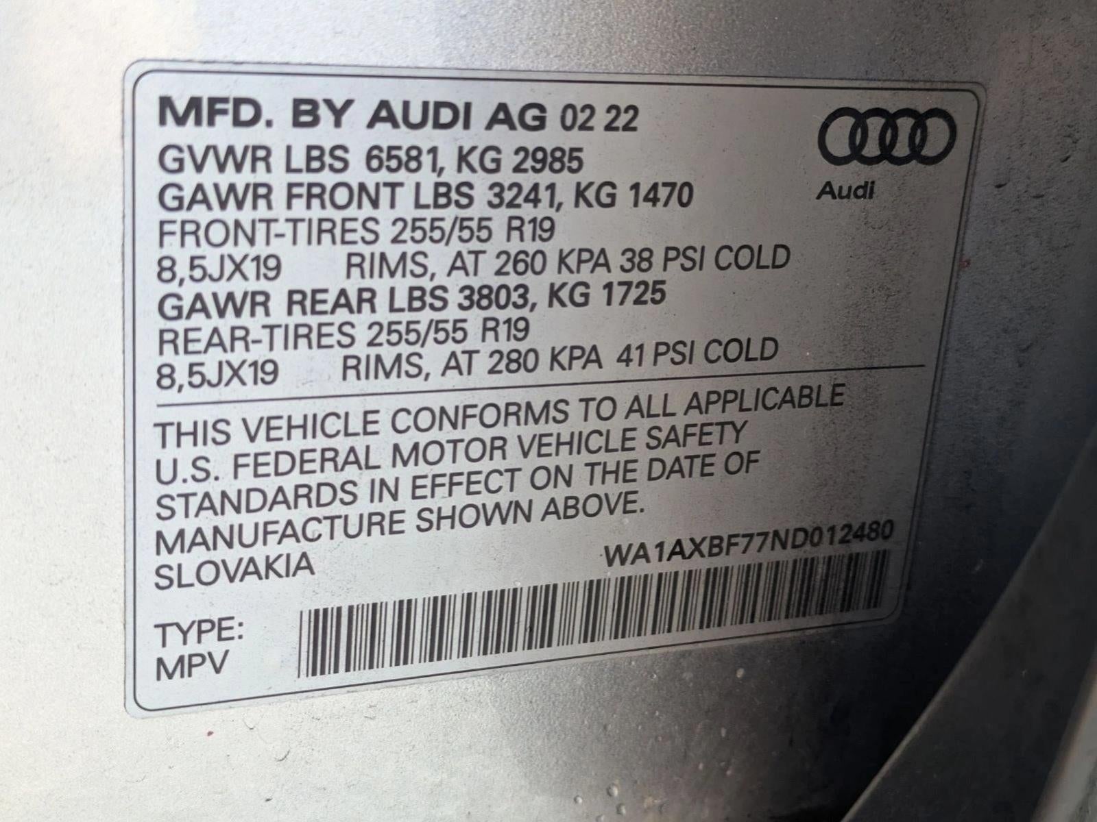 2022 Audi Q7 Premium 55 TFSI quattro