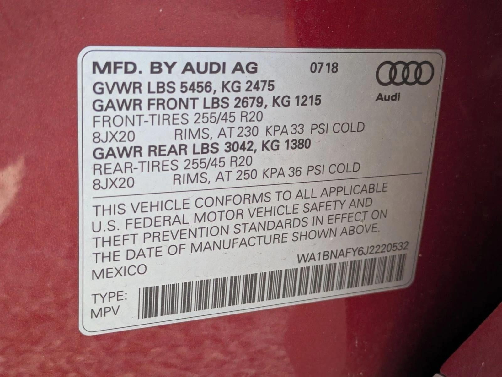 2018 Audi Q5 2.0 TFSI Premium Plus