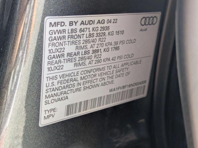 2022 Audi Q8 Prestige 55 TFSI quattro