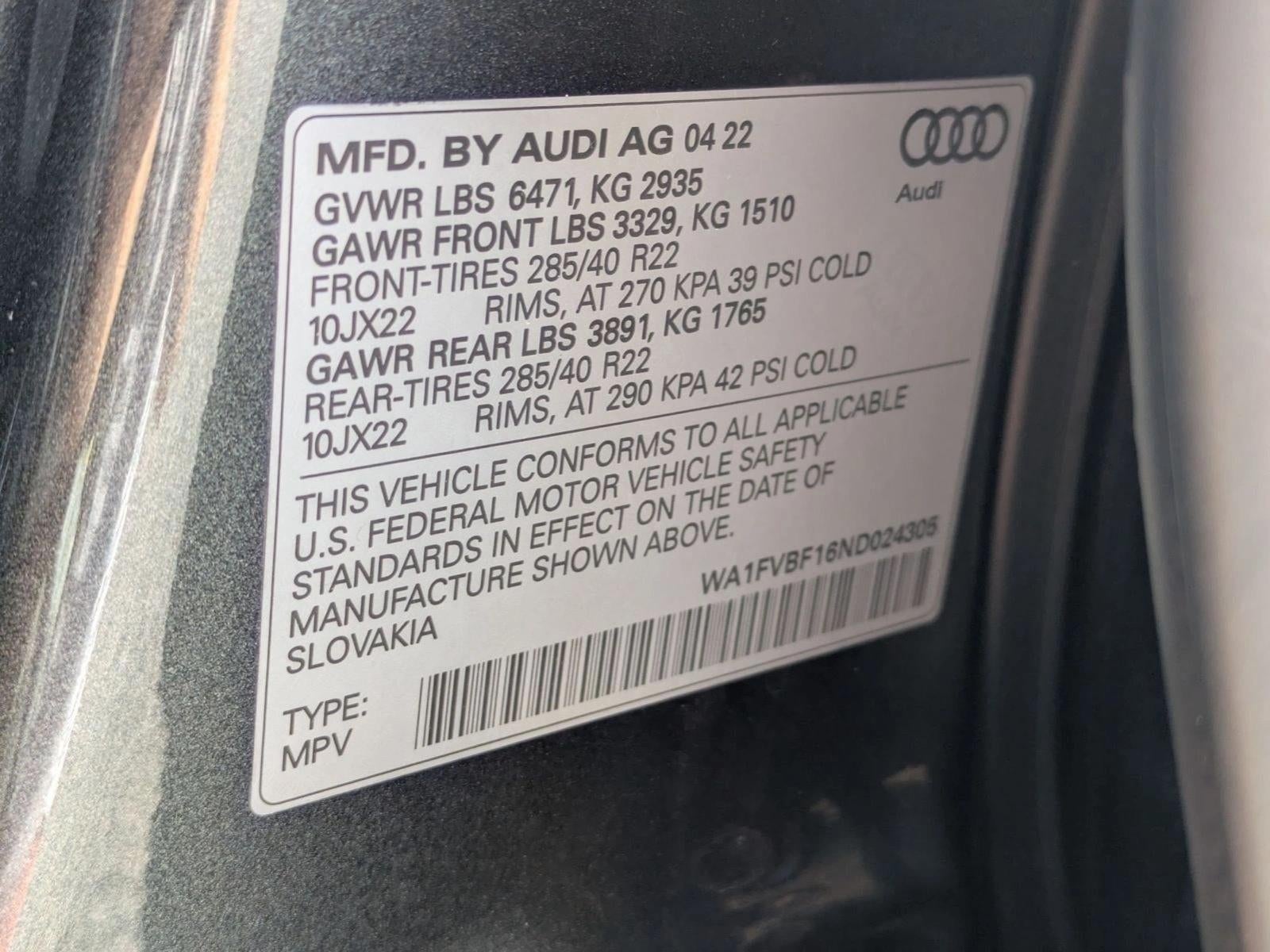 2022 Audi Q8 Prestige 55 TFSI quattro