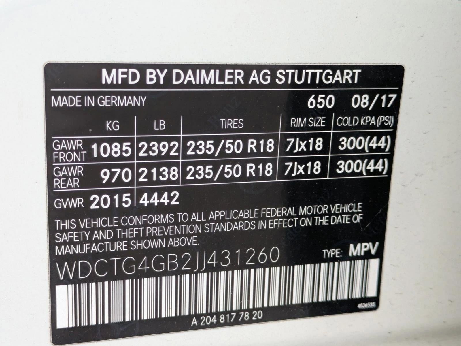 2018 Mercedes-Benz GLA GLA 250 4MATIC® SUV