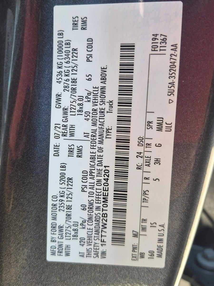 2021 Ford Super Duty F-250 SRW XL 4WD Crew Cab 6.75' Box