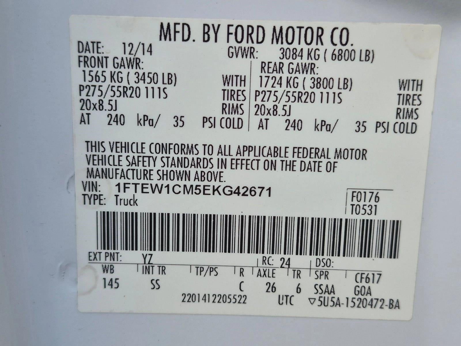 2014 Ford F-150 2WD SuperCrew 5-1/2 Ft Box STX