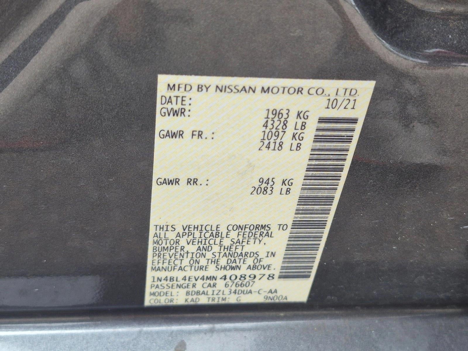 2021 Nissan Altima 2.5 SL Sedan