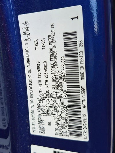 2025 Toyota Tacoma 4WD 4WD TRD Sport Hybrid Double Cab 5' Bed AT (Natl)