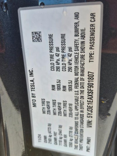 2025 Tesla Model 3 Long Range RWD