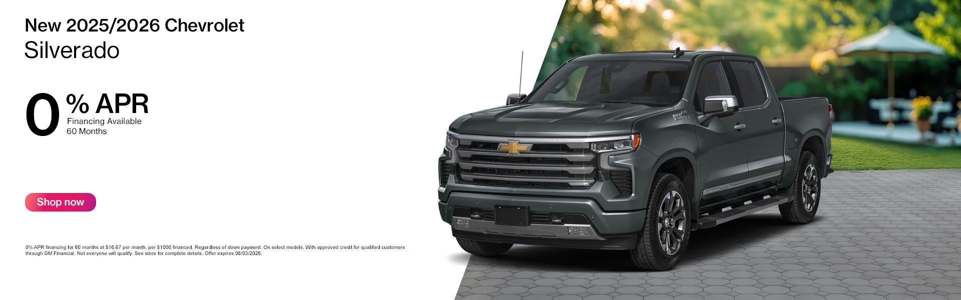 New 2025/26 Chevrolet Silverado APR Offer